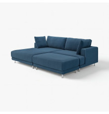 Sofa modułowa, 3-osobowa, z szezlongiem, lewy z podnóżkiem/Samsala granatowy UPPÅKRA 896.130.77