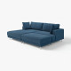 Sofa modułowa, 3-osobowa, z szezlongiem, lewy z podnóżkiem/Samsala granatowy UPPÅKRA 896.130.77