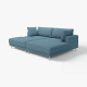 Sofa modułowa, 3-osobowa, z szezlongiem, prawy z podnóżkiem/Axvall ciemny szaroniebieski UPPÅKRA 896.130.82