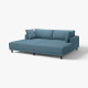 Sofa modułowa, 3-osobowa, z szezlongami/Axvall ciemny szaroniebieski UPPÅKRA 896.141.71