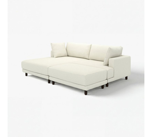Sofa modułowa, 3-osobowa, z szezlongiem, lewy z podnóżkiem/Axvall kremowy UPPÅKRA 896.141.90