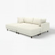 Sofa modułowa, 3-osobowa, z szezlongiem, lewy z podnóżkiem/Axvall kremowy UPPÅKRA 896.141.90