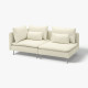 Sofa 3-osobowa, z otwartym końcem/Johanneshov kremowy SÖDERHAMN 896.221.14