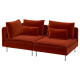 Sofa 3-osobowa, z otwartym końcem/Alhamn głęboki pomarańczowo-czerwony SÖDERHAMN 896.221.28