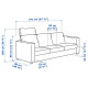 Sofa 3-osobowa, z zagłówkiem/Grann/Bomstad czarny VIMLE 993.062.52
