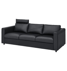 Sofa 3-osobowa, z zagłówkiem/Grann/Bomstad czarny VIMLE 993.062.52