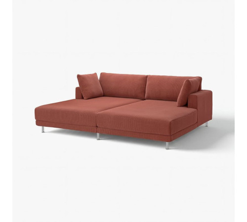 Sofa modułowa, 3-osobowa, z szezlongami/Samsala brązowoczerwony UPPÅKRA 996.130.67