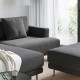 Sofa modułowa, 3-osobowa, z szezlongiem, lewy z podnóżkiem/Johanneshov ciemnoszary UPPÅKRA 996.130.72
