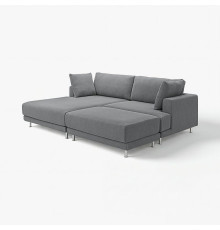 Sofa modułowa, 3-osobowa, z szezlongiem, lewy z podnóżkiem/Johanneshov ciemnoszary UPPÅKRA 996.130.72