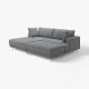 Sofa modułowa, 3-osobowa, z szezlongiem, lewy z podnóżkiem/Johanneshov ciemnoszary UPPÅKRA 996.130.72
