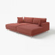 Sofa modułowa, 3-osobowa, z szezlongiem, prawy z podnóżkiem/Samsala brązowoczerwony UPPÅKRA 996.130.86