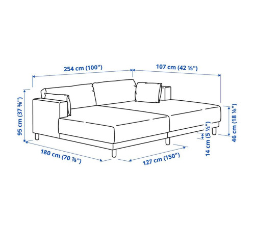 Sofa modułowa, 3-osobowa, z szezlongami/Samsala brązowoczerwony UPPÅKRA 996.141.75