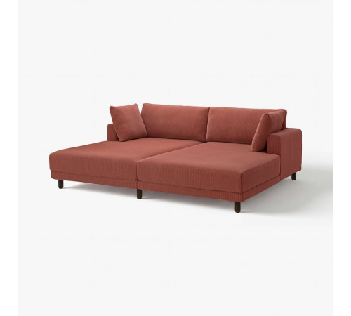 Sofa modułowa, 3-osobowa, z szezlongami/Samsala brązowoczerwony UPPÅKRA 996.141.75