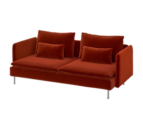 Sofa 3-osobowa, Alhamn głęboki pomarańczowo-czerwony SÖDERHAMN 996.216.42