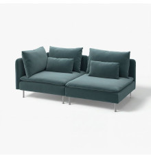Sofa 3-osobowa, z otwartym końcem/Alhamn ciemny szaroniebieski SÖDERHAMN 996.221.61