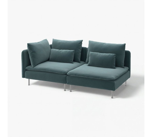 Sofa 3-osobowa, z otwartym końcem/Alhamn ciemny szaroniebieski SÖDERHAMN 996.221.61