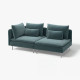 Sofa 3-osobowa, z otwartym końcem/Alhamn ciemny szaroniebieski SÖDERHAMN 996.221.61