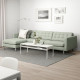 Sofa 4-osobowa, z szezlongiem/Gunnared jasnozielony/metal LANDSKRONA 092.704.55