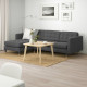 Sofa 3-osobowa, z szezlongiem/Gunnared ciemnoszary/drewno LANDSKRONA 092.726.66
