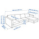 Sofa 4-osobowa, z szezlongiem/Grann/Bomstad czarny VIMLE 093.067.08
