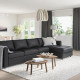 Sofa 4-osobowa, z szezlongiem/Grann/Bomstad czarny VIMLE 093.067.08
