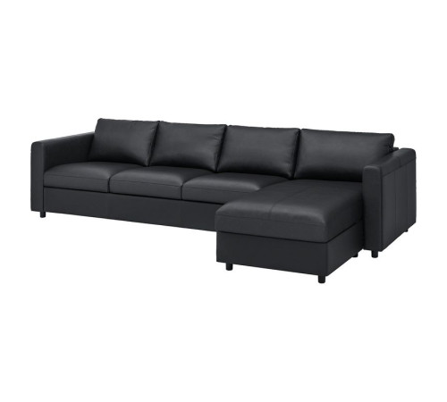 Sofa 4-osobowa, z szezlongiem/Grann/Bomstad czarny VIMLE 093.067.08