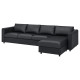 Sofa 4-osobowa, z szezlongiem/Grann/Bomstad czarny VIMLE 093.067.08