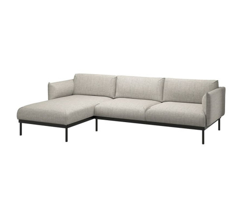 Sofa 3-osobowa z szezlongiem, Lejde jasnoszary ÄPPLARYD 094.180.51