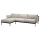 Sofa 3-osobowa z szezlongiem, Lejde jasnoszary ÄPPLARYD 094.180.51
