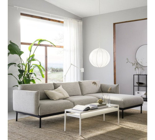 Sofa 3-osobowa z szezlongiem, Lejde jasnoszary ÄPPLARYD 094.180.51