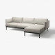 Sofa 3-osobowa z szezlongiem, Lejde jasnoszary ÄPPLARYD 094.180.51