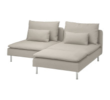 Sofa 2-osobowa z szezlongiem, Fridtuna jasnobeżowy SÖDERHAMN 094.496.89