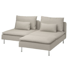 Sofa 2-osobowa z szezlongiem, Fridtuna jasnobeżowy SÖDERHAMN 094.496.89