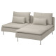 Sofa 2-osobowa z szezlongiem, Fridtuna jasnobeżowy SÖDERHAMN 094.496.89