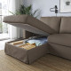 Sofa 3o z szezlongiem, lewy, Gransel szarobrązowy HYLTARP 094.896.80