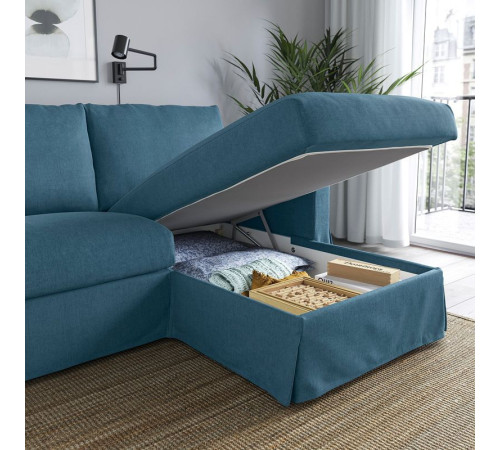 Sofa 3o z szezlongiem, prawy, Tallmyra niebieski HYLTARP 095.149.86