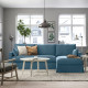 Sofa 3o z szezlongiem, prawy, Tallmyra niebieski HYLTARP 095.149.86