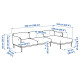 Sofa 4-osobowa z szezlongiem, Gunnared czarny/szary ÄPPLARYD 095.281.77