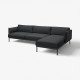 Sofa 4-osobowa z szezlongiem, Gunnared czarny/szary ÄPPLARYD 095.281.77