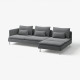 Sofa 4-osobowa z szezlongiem, i otwarty koniec/Johanneshov ciemnoszary SÖDERHAMN 096.216.65