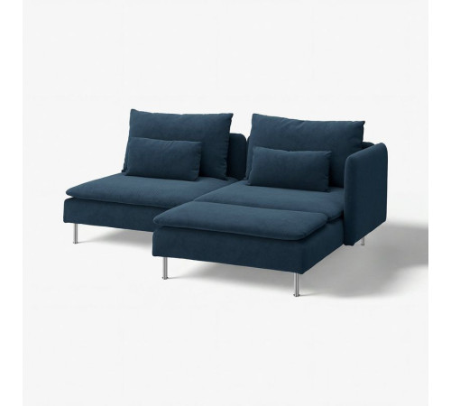 Sofa 2-osobowa, z szezlongiem z podłokietnikiem/Kelinge granatowy SÖDERHAMN 096.222.31