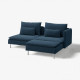 Sofa 2-osobowa, z szezlongiem z podłokietnikiem/Kelinge granatowy SÖDERHAMN 096.222.31