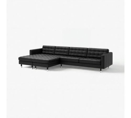 Sofa 5-osobowa, z szezlongami/Grann/Bomstad czarny/metal LANDSKRONA 190.462.01
