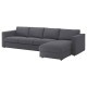 Sofa 4-osobowa z szezlongiem, Gunnared średnioszary VIMLE 193.994.86