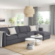 Sofa 4-osobowa z szezlongiem, Gunnared średnioszary VIMLE 193.994.86