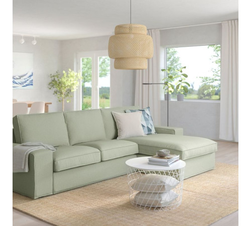 Sofa 3-osobowa z szezlongiem, Gunnared jasnozielony KIVIK 194.848.18