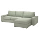 Sofa 3-osobowa z szezlongiem, Gunnared jasnozielony KIVIK 194.848.18