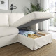 Sofa 3o z szezlongiem, prawy, Gransel naturalny HYLTARP 194.958.26