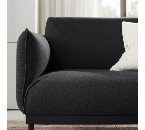 Sofa 3-osobowa z szezlongiem, Gunnared czarny/szary ÄPPLARYD 195.281.67