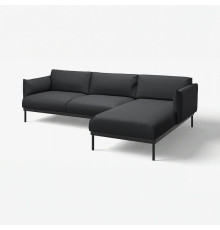 Sofa 3-osobowa z szezlongiem, Gunnared czarny/szary ÄPPLARYD 195.281.67